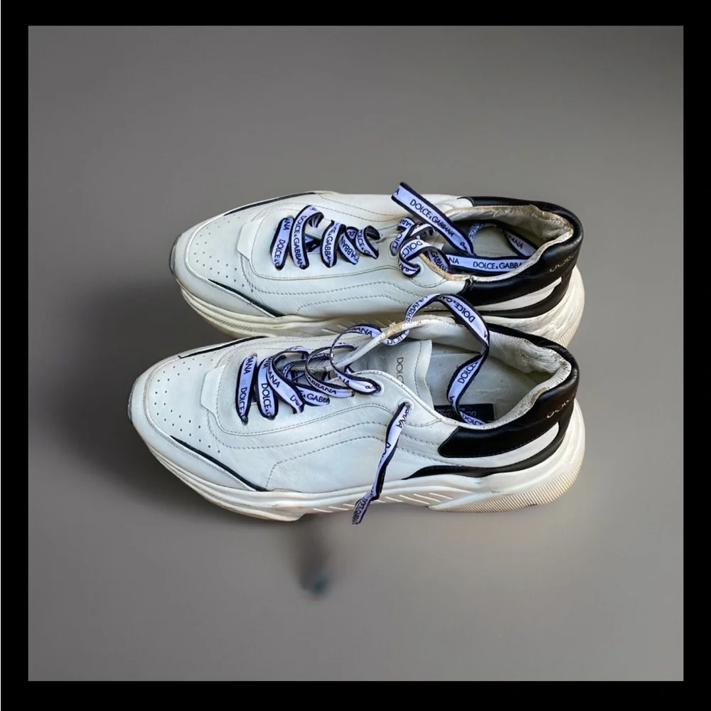 Dolce & Gabbana White Leather Daymaster 7.5 Preowned Sneakers Italy